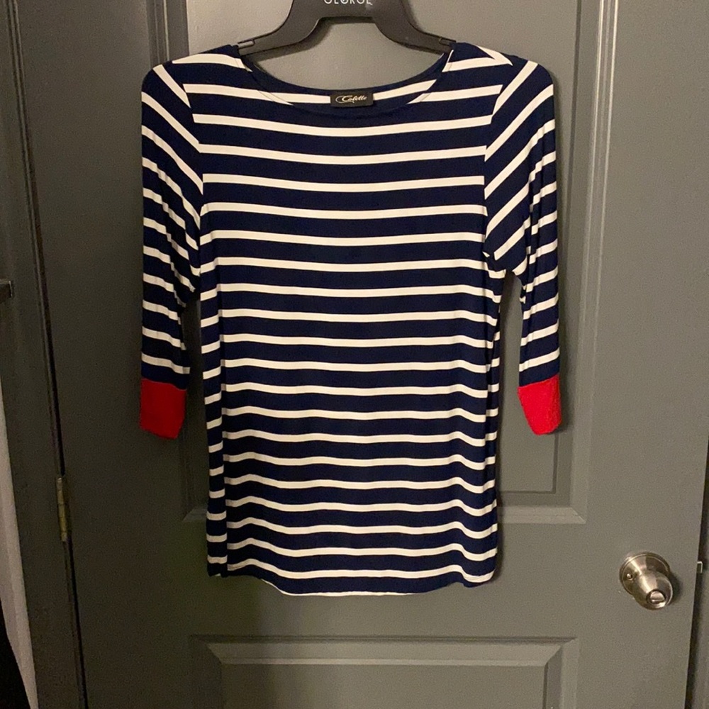 Stripped 3/4 sleeve blouse